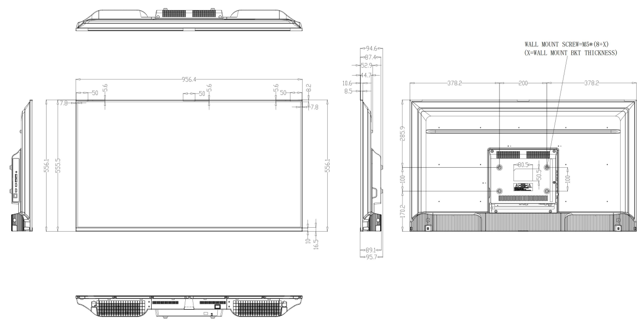 43-inch Technical Drawing