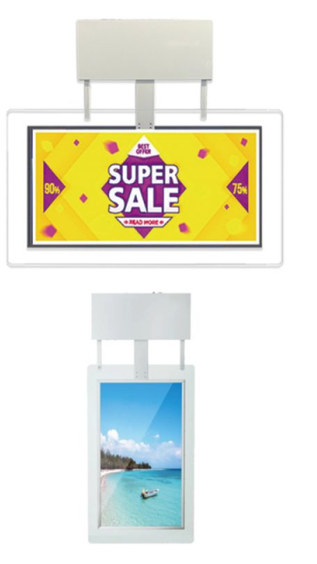 Double-sided window display dual-unit back-to-back floor standing
