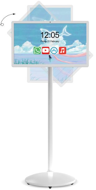 Stand By Me portable display on wheeled floor stand